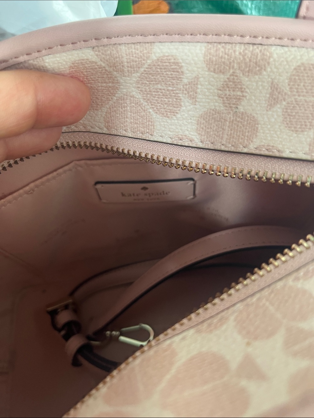 kate spade light pink floral satchel with matching cardholder - Picture 2 of 2
